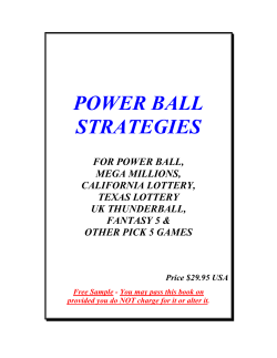 POWER BALL STRATEGIES