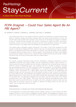 FCPA Dragnet – Could Your Sales Agent Be An FBI Agent?