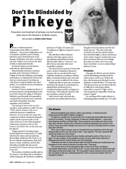 P Prevention and treatment of pinkeye can be frustrating