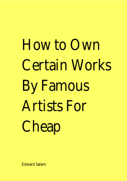 How to Own Certain Works By Famous Artists For