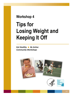 Tips for Losing Weight and Keeping It Off Workshop 4