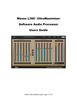 Waves L360° UltraMaximizer Software Audio Processor Users Guide