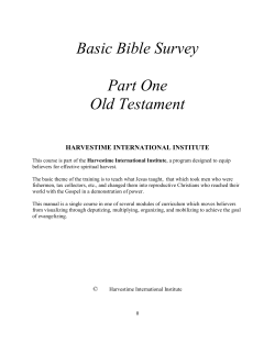 Basic Bible Survey Part One Old Testament