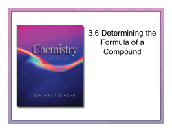 3.6 Determining the Formula of a Compound