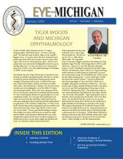 TIGER WOODS AND MICHIGAN OPHTHALMOLOGY ~