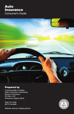 Auto Insurance Consumer’s Guide Prepared by