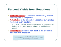 Percent Yields from Reactions
