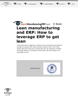 Lean manufacturing and ERP: How to leverage ERP to get lean