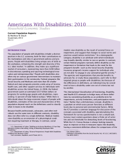 Americans With Disabilities: 2010 Household Economic Studies INTRODUCTION