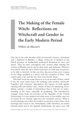 The Making of the Female Witch: Reflections on Witchcraft and Gender in
