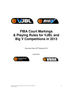 FIBA Court Markings &amp; Playing Rules for VJBL and