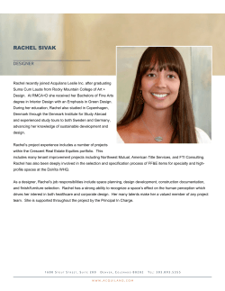 Rachel recently joined Acquilano Leslie Inc. after graduating RACHEL SIVAK