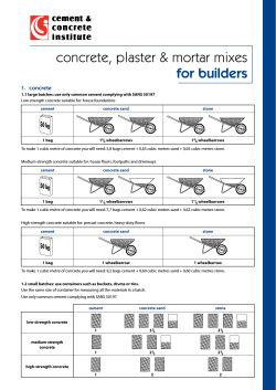 concrete, plaster &amp; mortar mixes for builders 1.  concrete
