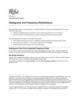 Histograms and Frequency Distributions
