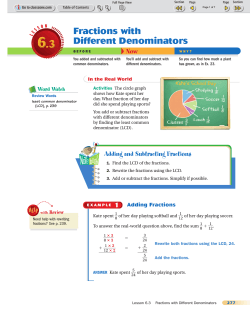 Fractions with Different Denominators Now