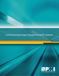 Certified Associate in Project Management (CAPM) Handbook ®
