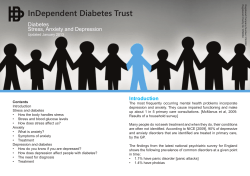 InDependent Diabetes Trust Diabetes Stress, Anxiety and Depression Introduction