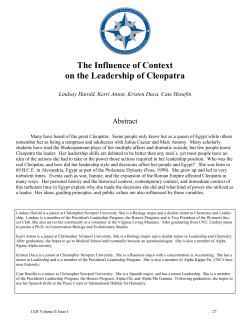 The Influence of Context on the Leadership of Cleopatra  Abstract