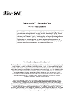 Taking the SAT I: Reasoning Test Practice Test Sections