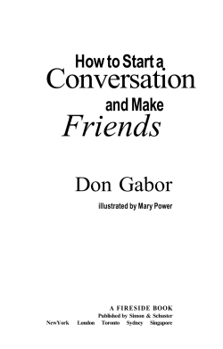 Friends Conversation Don Gabor How to Start a