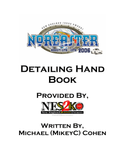 Detailing Hand Book Provided By, Written By,