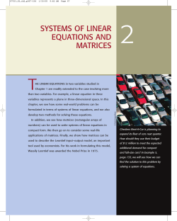 2 T SYSTEMS OF LINEAR EQUATIONS AND