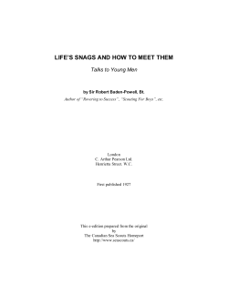 LIFE&rsquo;S SNAGS AND HOW TO MEET THEM Talks to Young Men