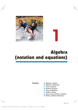 1 Algebra (notation and equations)