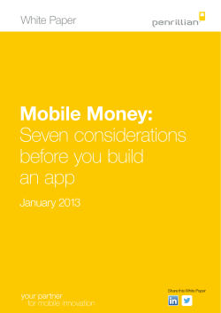 Mobile Money: Seven considerations before you build an app