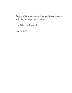Report of independent certified public accountants including Management’s Report July 18, 2011