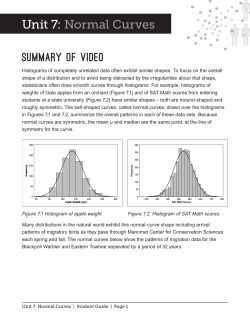 Unit 7: Normal Curves Summary of Video