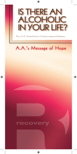 A.A.’s Message of  Hope