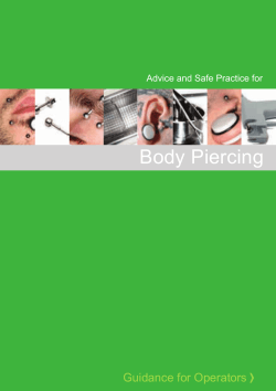 Body Piercing Guidance for Operators Advice and Safe Practice for