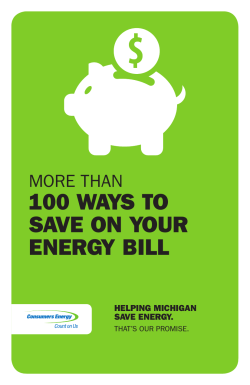 100 WAYS TO SAVE ON YOUR ENERGY BILL MORE THAN