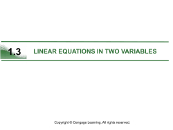 1.3 LINEAR EQUATIONS IN TWO VARIABLES
