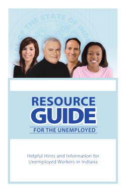 Guide RESOURCE FOR THE UNEMPLOYED Helpful Hints and Information for