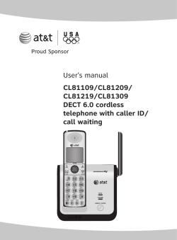 User’s manual CL81109/CL81209/ CL81219/CL81309 DECT 6.0 cordless