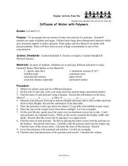 Diffusion of Water with Polymers
