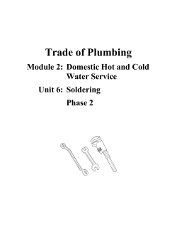 Trade of Plumbing Module 2:  Domestic Hot and Cold Water Service