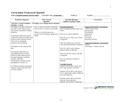 Curriculum Framework Spanish 1
