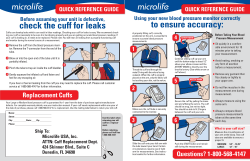 to ensure accuracy: check the cuff for leaks QUICK REFERENCE GUIDE