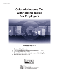 Colorado Income Tax Withholding Tables For Employers What’s Inside?