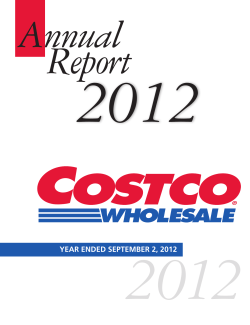2012 Annual Report YEAR ENDED SEPTEMBER 2, 2012