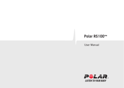 Polar RS100 ™ User Manual