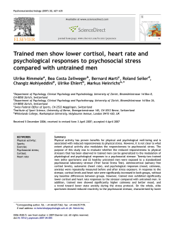 Trained men show lower cortisol, heart rate and