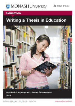 Writing a Thesis in Education Education Academic Language and Literacy Development 2014