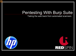 Pentesting With Burp Suite Taking the web back from automated scanners