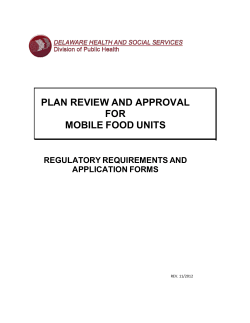 PLAN REVIEW AND APPROVAL FOR MOBILE FOOD UNITS REGULATORY REQUIREMENTS AND