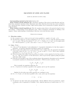 EQUATIONS OF LINES AND PLANES