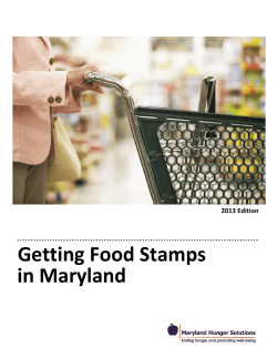 Getting Food Stamps in Maryland  Getting Food Stamps in